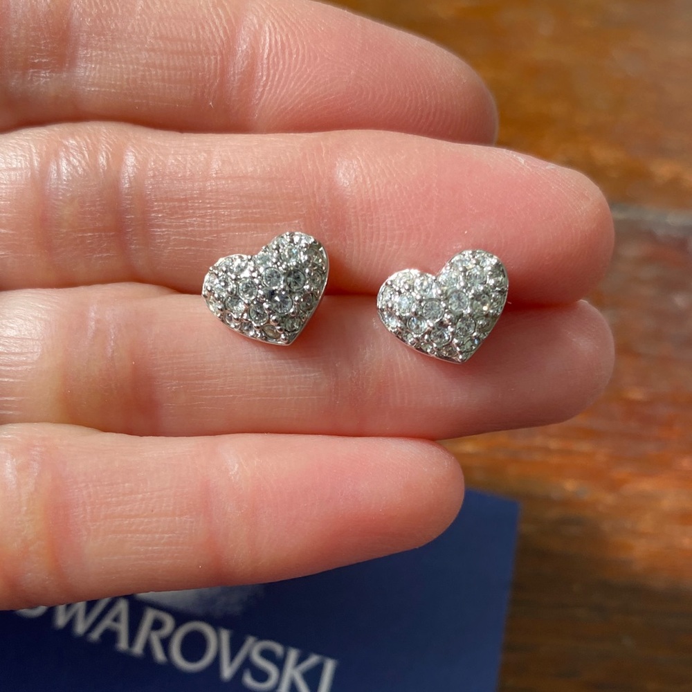 Swarovski Sparkling Silver Heart Earrings